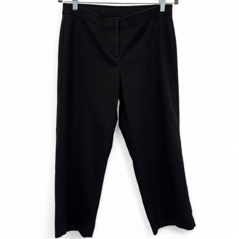 J Jill Women Black High-Waist Wide Leg Cropped Pants Slacks Women 10 Petite